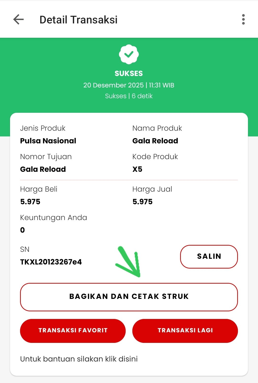 Foto Detail Transaksi