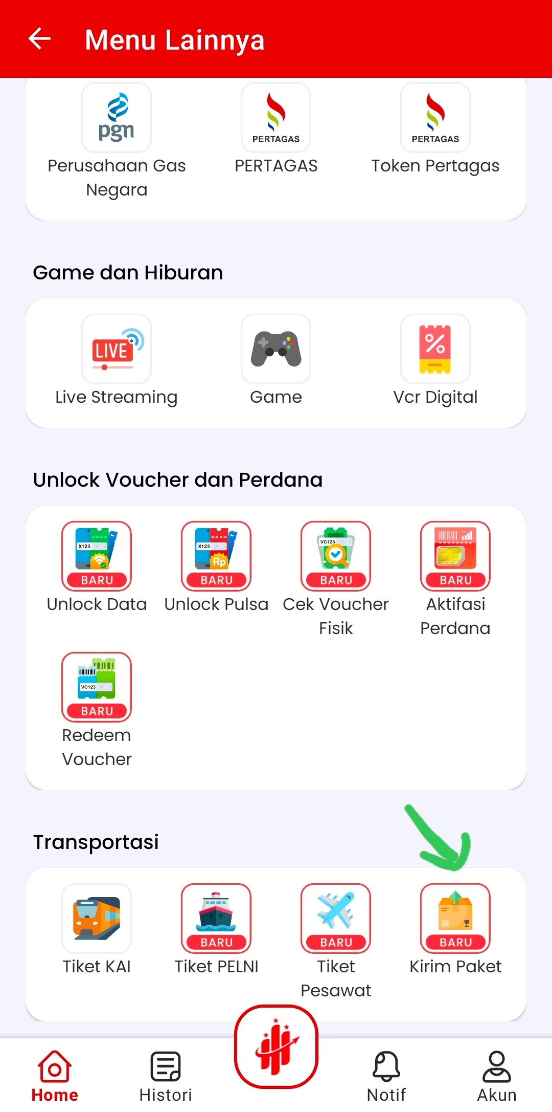 Foto pilih kirim paket