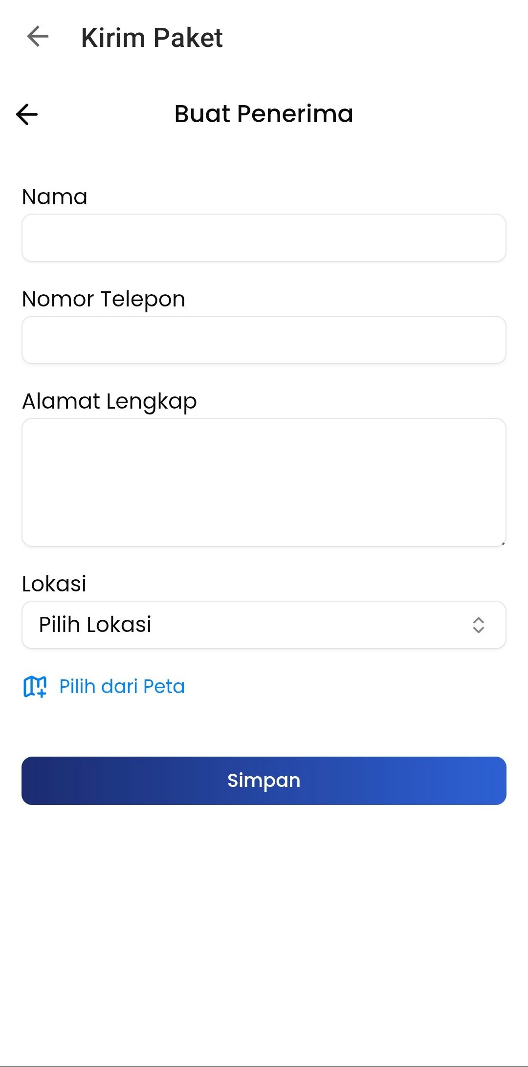 Foto Tambah Data Penerima